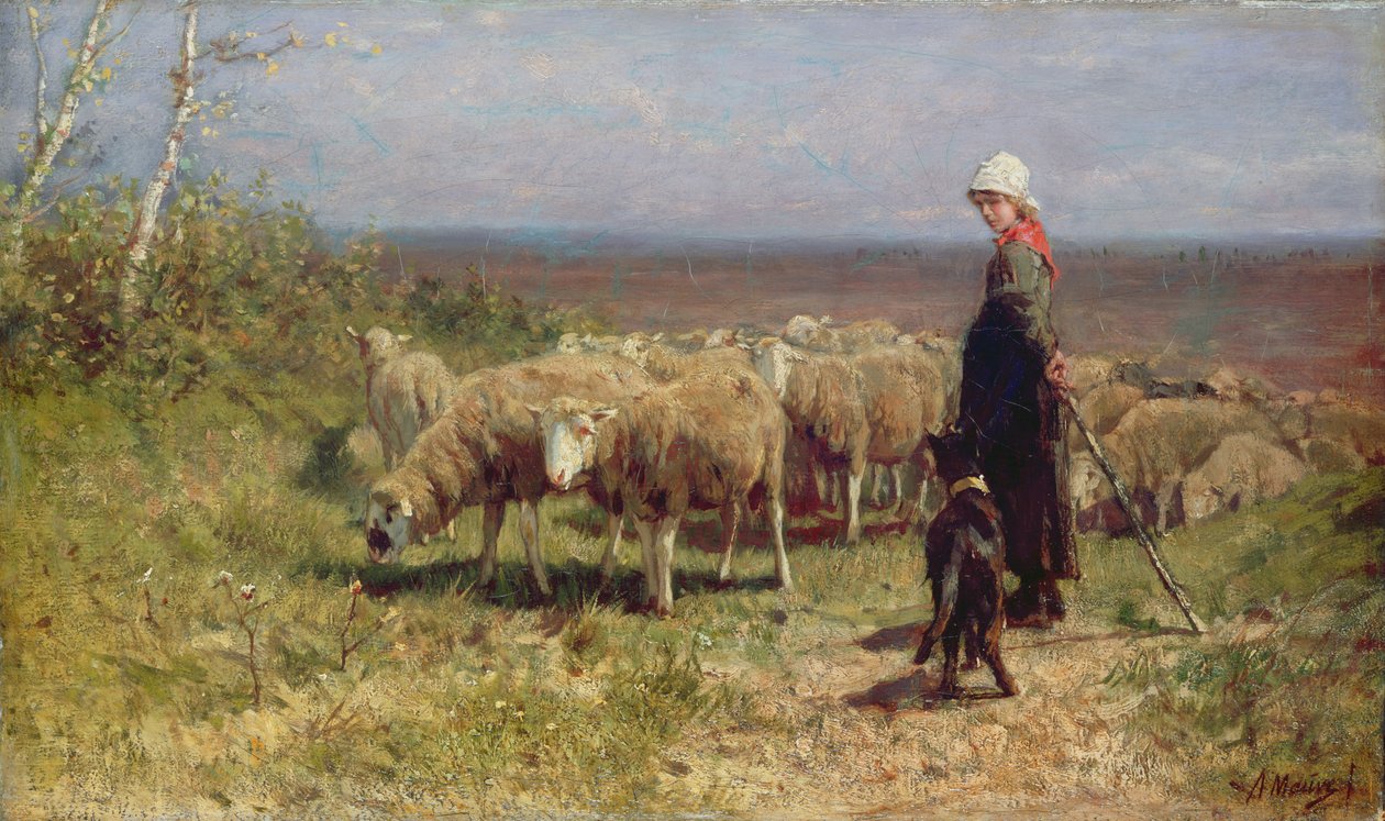 Pasterka (olej na płótnie) autorstwa Anton Mauve