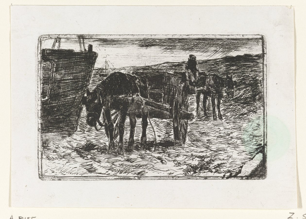 Samochody na plaży? autorstwa Anton Mauve
