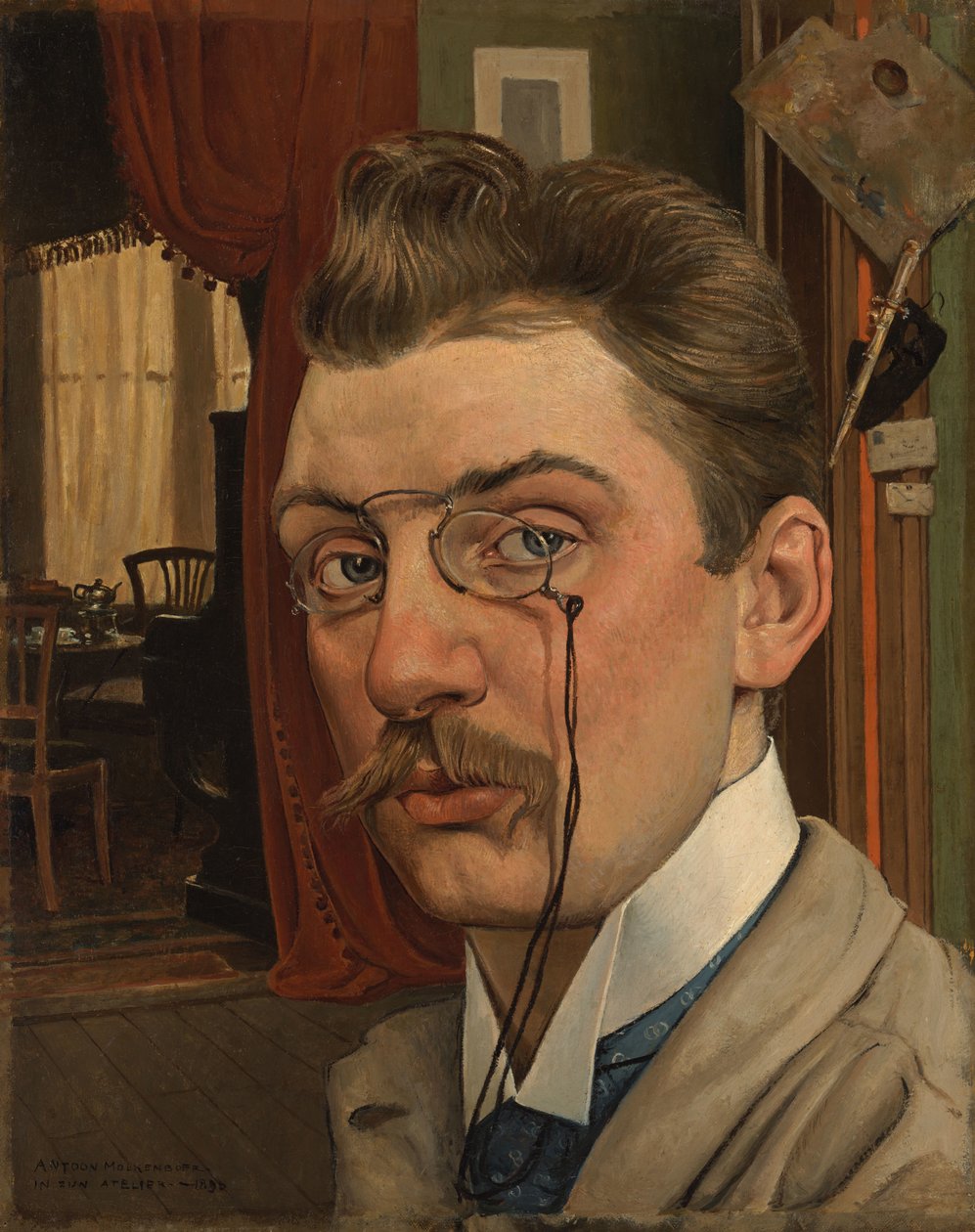 Autoportret w studio autorstwa Anton Molkenboer