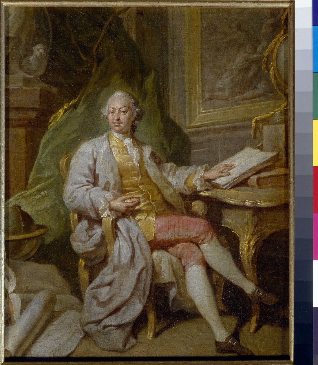 Portret L Henningera - Obraz Antona Pavlovicha Losenko (1737-1773), olej na płótnie (31,5x26cm), około 1760 - (Portret L Henningera, olej na płótnie Antona Pavlovicha Losenko autorstwa Anton Pavlovich Losenko