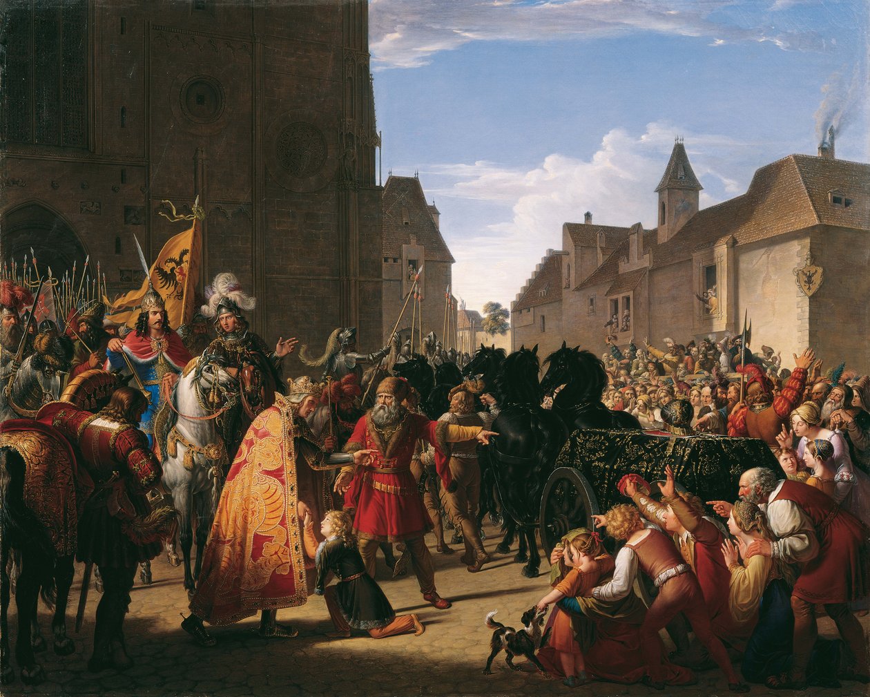 Syn króla Przemysła Ottokara Wacław prosi Rudolfa Habsburga o ciało jego ojca, 1826. autorstwa Anton Petter