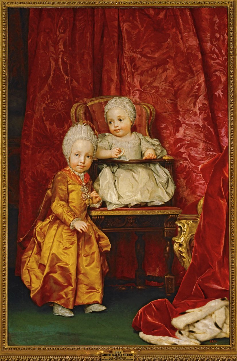 Arcyksiążę Ferdynand i arcyksiężna Maria Anna Austriacka ... (obraz na płótnie) autorstwa Anton Raphael Mengs