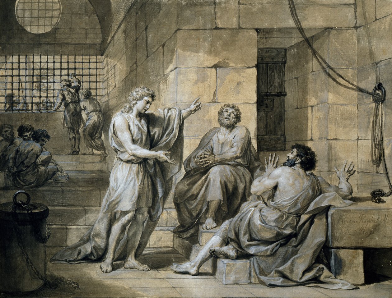Józef z Egiptu w więzieniu, Anton Raphael Mengs, technika mieszana autorstwa Anton Raphael Mengs
