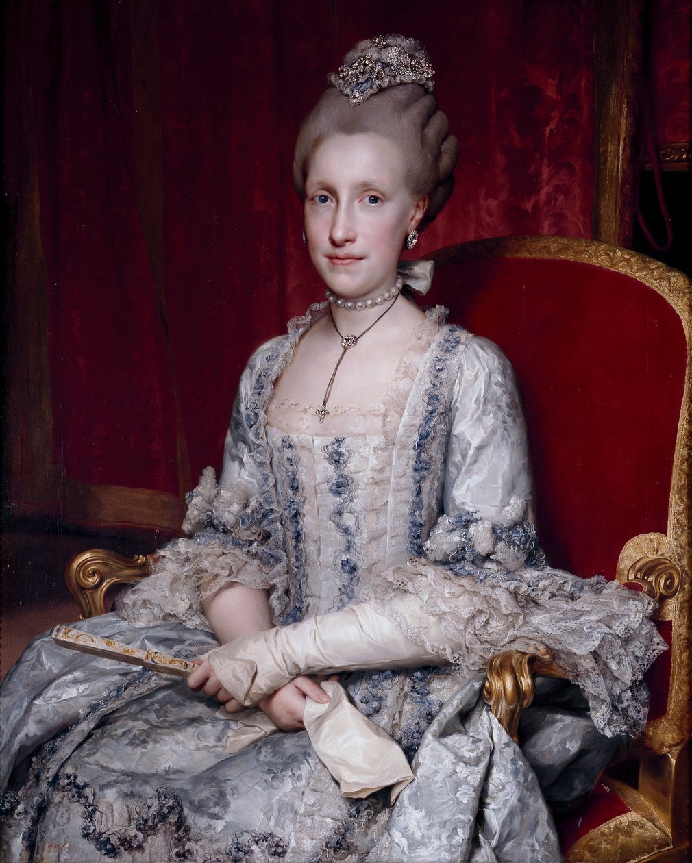 Maria Louise z Hiszpanii (1745-1792) (Marie Louise)- Portret infantki Marii Luizy z Hiszpanii (1745-1792), Świętej Cesarzowej Rzymskiej autorstwa Mengsa, Anton Raphael (1728-1779) autorstwa Anton Raphael Mengs