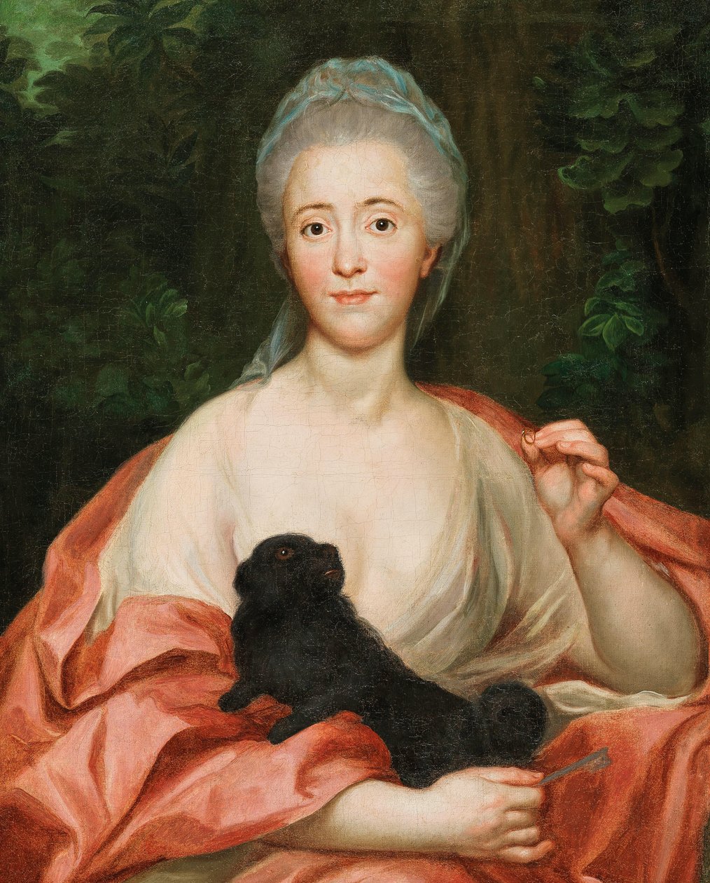 Portret księżnej Mariany de Silva-Bazán y Sarmiento 1739-1784, z psem, ok. 1760. autorstwa Anton Raphael Mengs