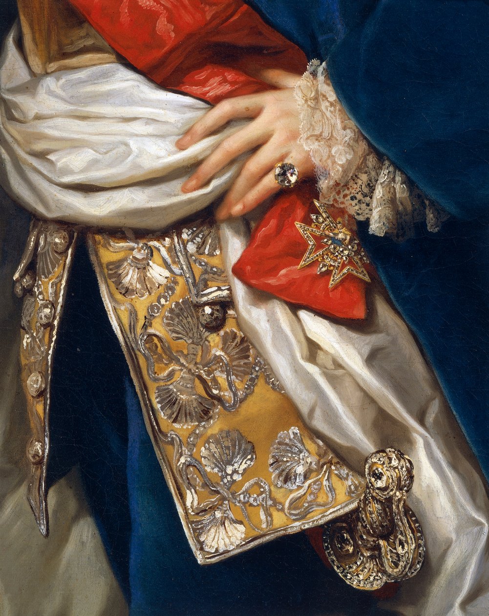 Portret Ferdynanda IV, autorstwa Antona Raphaela Mengsa, detal autorstwa Anton Raphael Mengs