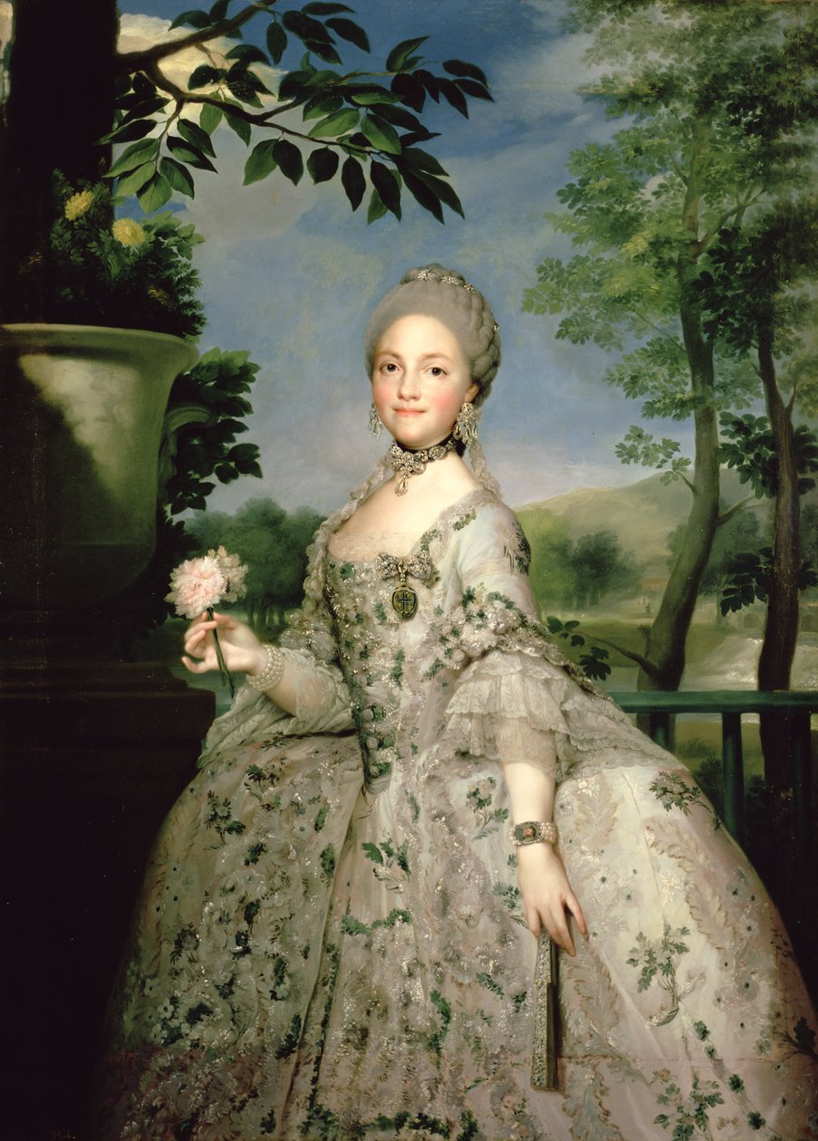 Portret Marie-Louise de Bourbon (1751-1819) (olej na płótnie) autorstwa Anton Raphael Mengs