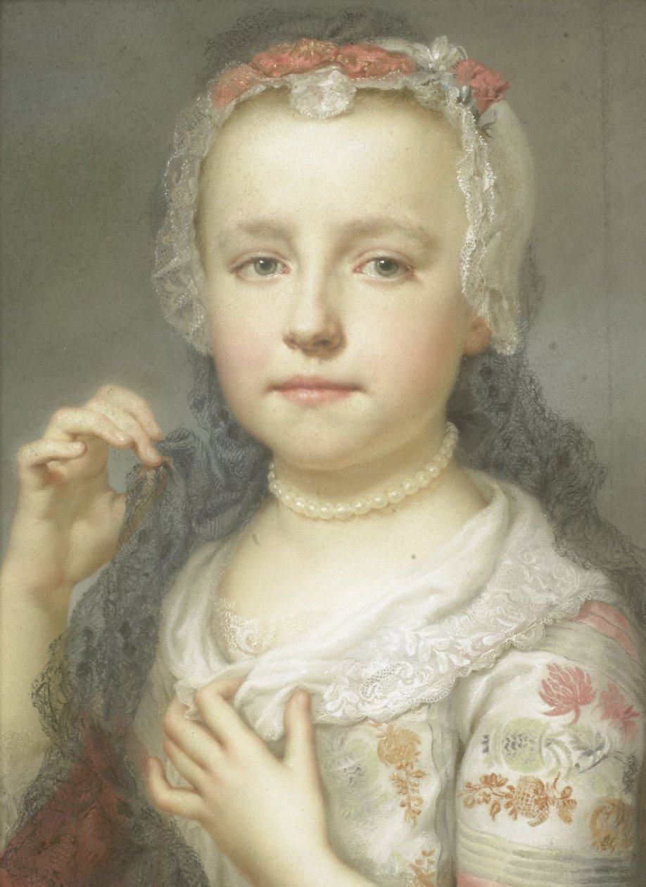 Portret młodej dziewczyny, prawdopodobnie Julie Carlotta Mengs, siostra artysty, 1742-44 autorstwa Anton Raphael Mengs