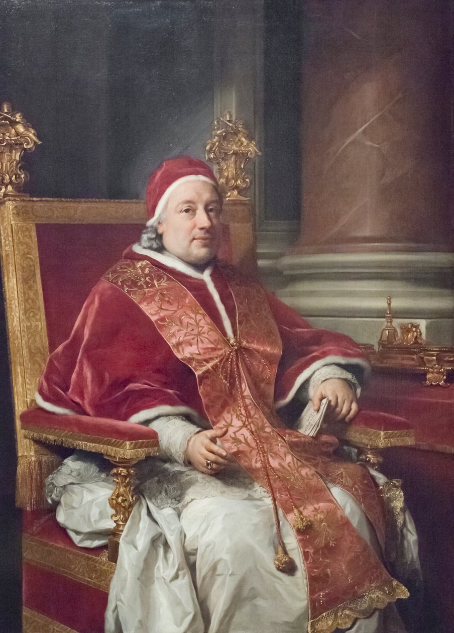 Portret papieża Klemensa XIII Rezzonico autorstwa Anton Raphael Mengs