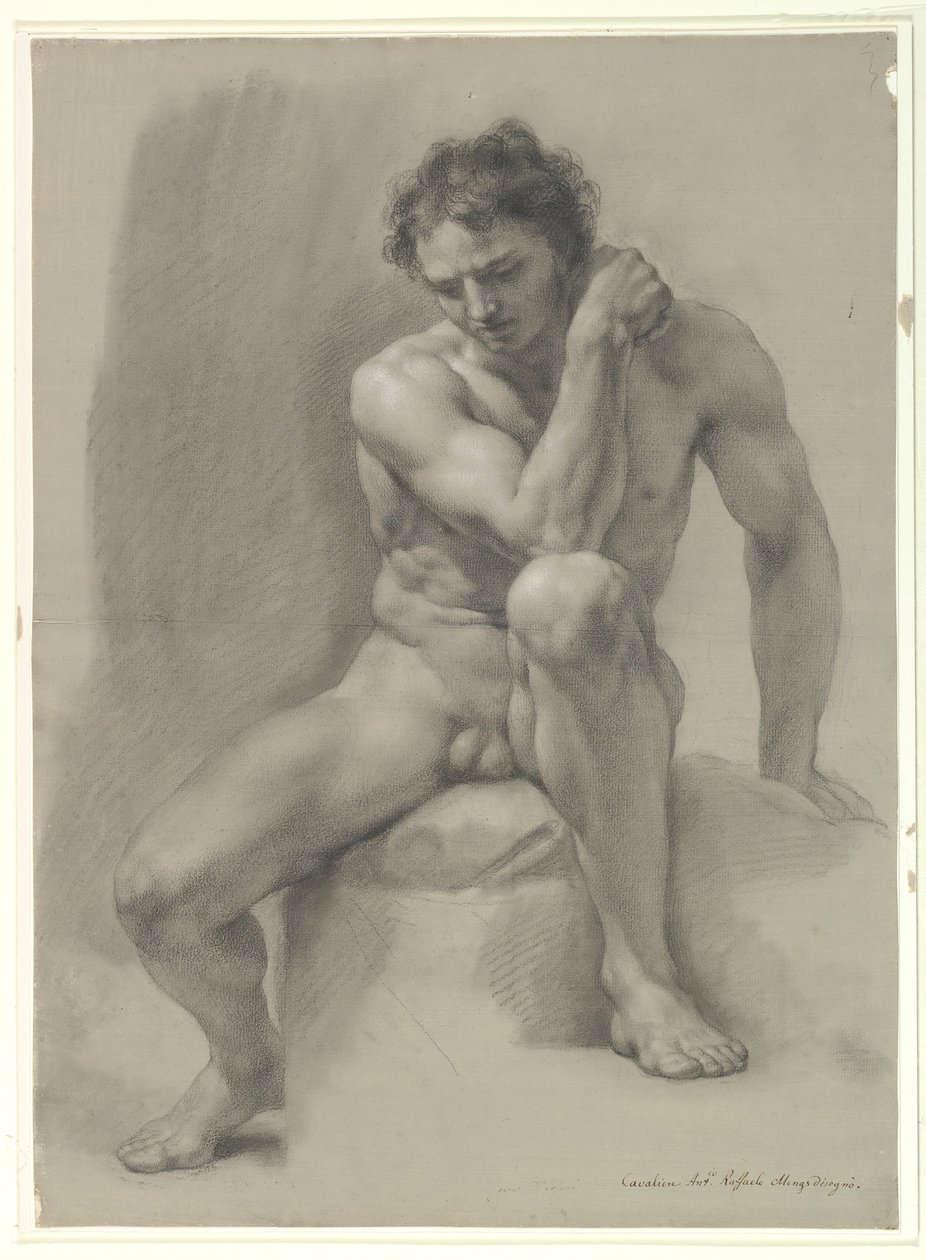 Siedzący akt męski autorstwa Anton Raphael Mengs