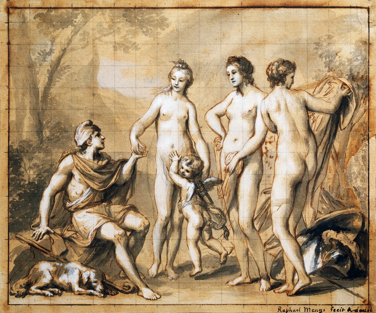 Wyrok Paryża — Anton Raphael Mengs autorstwa Anton Raphael Mengs