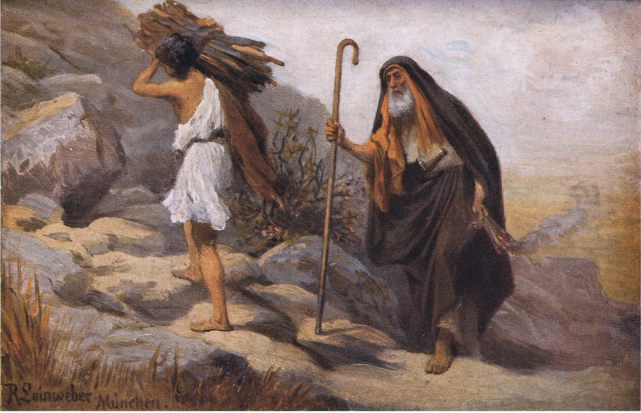 Ofiara Izaaka, z Hulberts Story of the Bible wydanej przez The John Winston Company, 1932 autorstwa Anton Robert Leinweber
