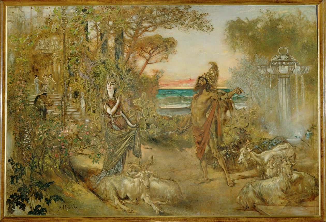 Circe i Ulisses ... (obraz na płótnie) autorstwa Anton Romako