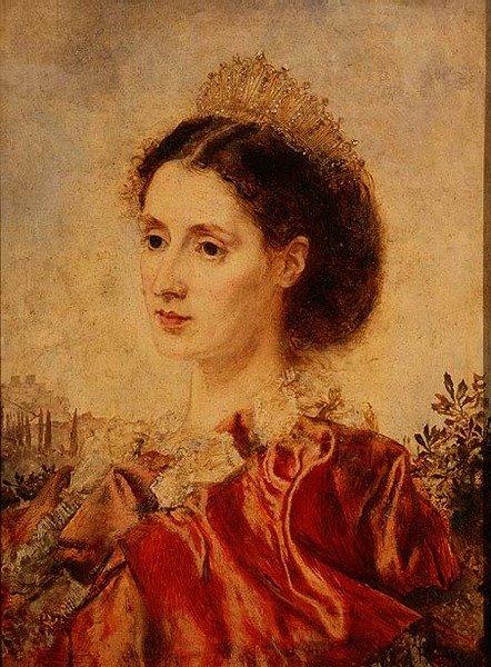 Portret pani Henry Francis Makins w przebraniu (panel) autorstwa Anton Romako