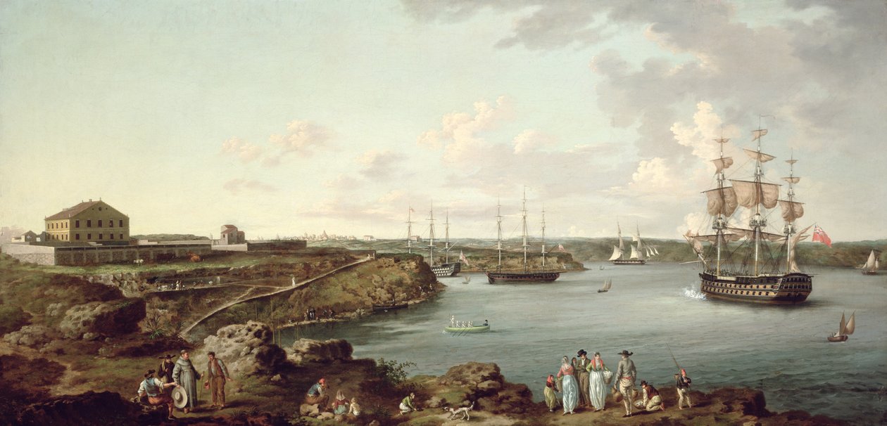 Statki Królewskiej Marynarki Wojennej w Port Mahon, Minorka autorstwa Anton Schantz