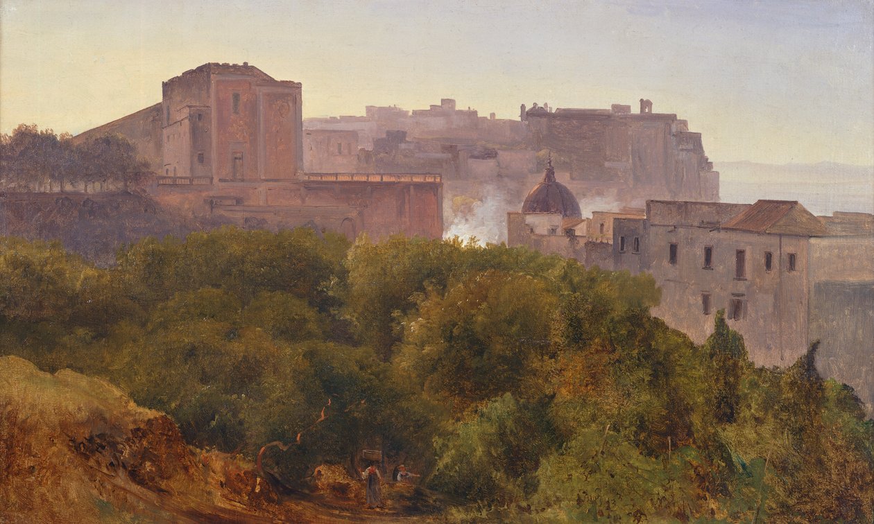 Drewno Francavilla w Chiatamone, ok. 1824 (olej na płótnie) autorstwa Anton Sminck Pitloo