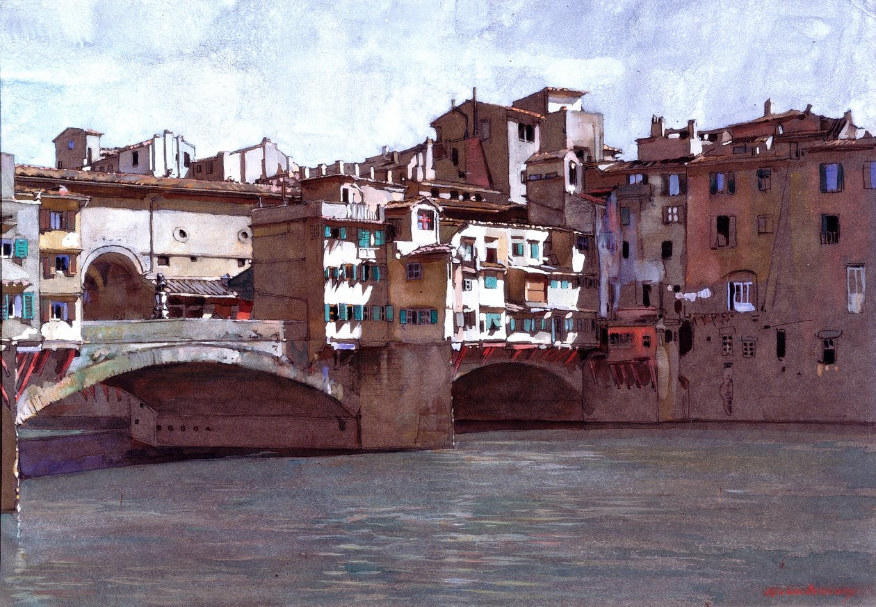 Ponte Vecchio, Florencja (kolor nadwozia na papierze) autorstwa Anton Van Anrooy