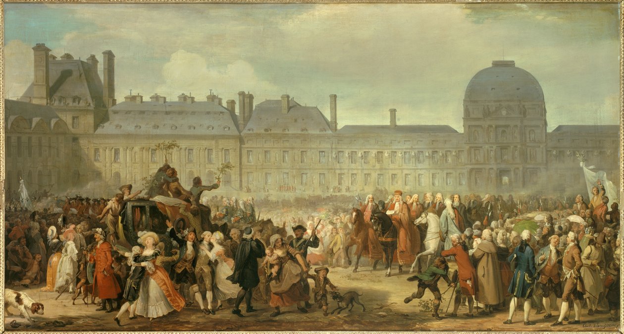 Publikacja Traktatu Wersalskiego przed Pałacem Tuileries 25 listopada autorstwa Anton van Ysendyck