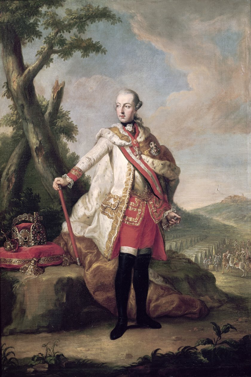 Pełnowymiarowy portret Józefa II (1741-90) z Habsbourg-Lorraine, Świętego Cesarza Rzymskiego, c.1765 autorstwa Anton von Maron