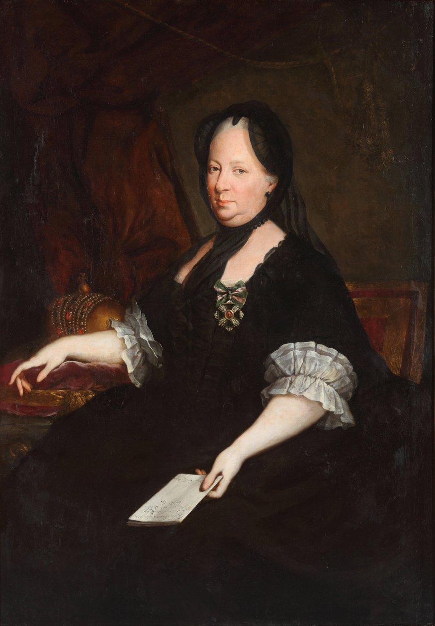 Portret cesarzowej Marii Teresy Austrii 1717-1780 jako wdowy, 1772 autorstwa Anton von Maron