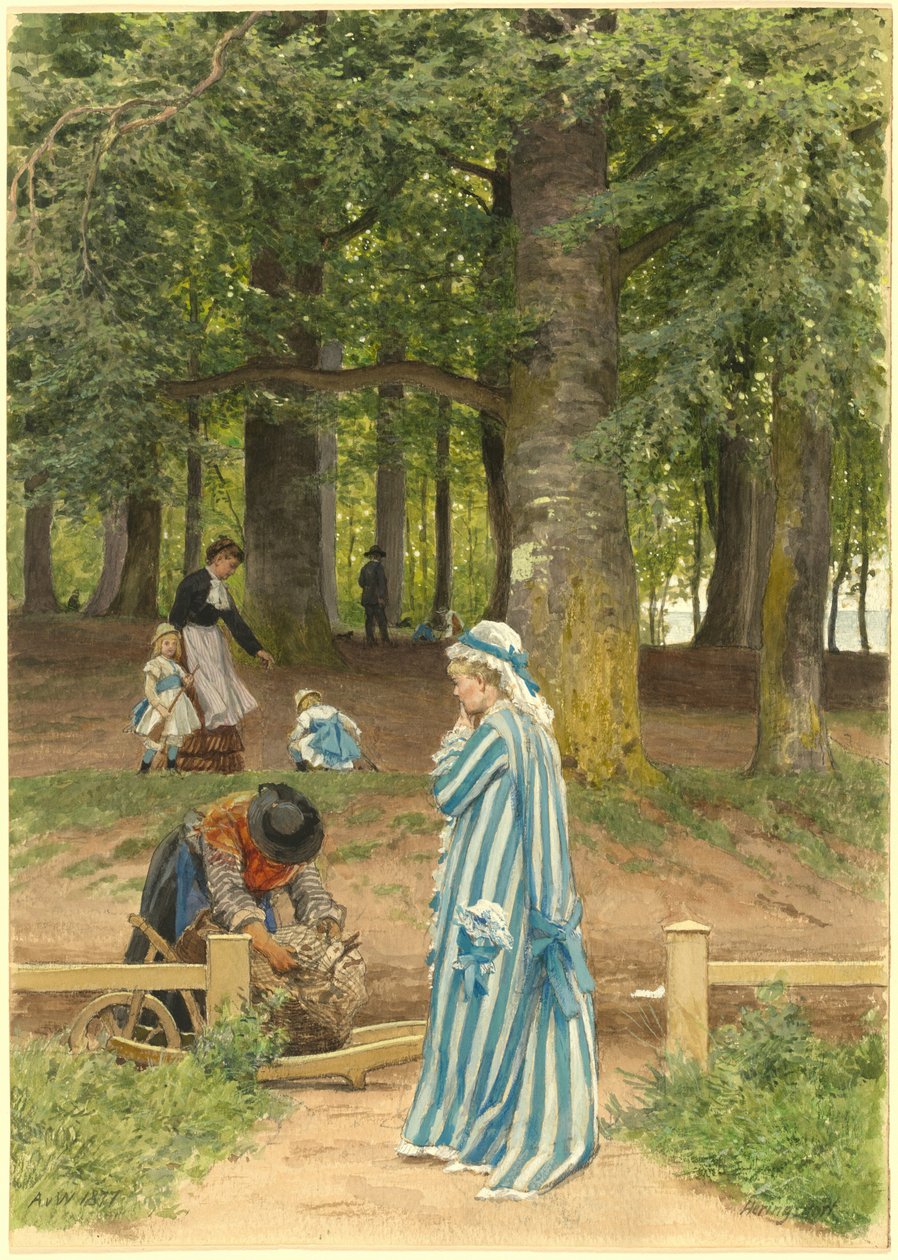 Żona i córki artysty w parku w Heringsdorf autorstwa Anton Alexander von Werner