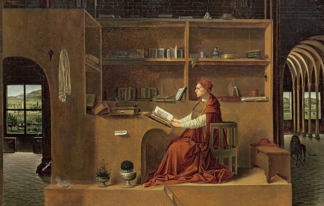 Św. Hieronim w swoim gabinecie, ok. 1475 (szczegóły z 29420) autorstwa Antonello da Messina