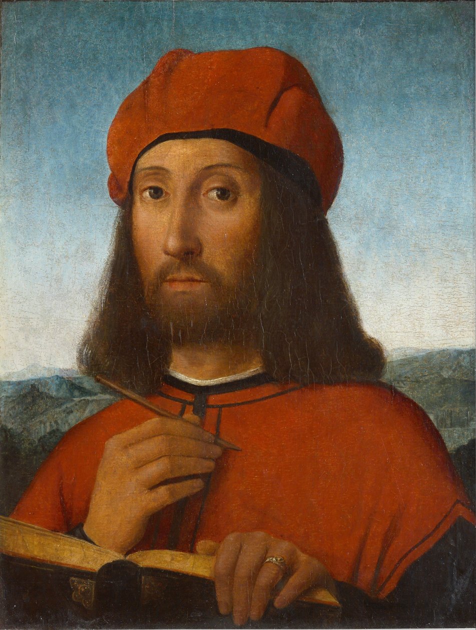 Portret mężczyzny z czerwonym beretem i książką autorstwa Antonello de Saliba