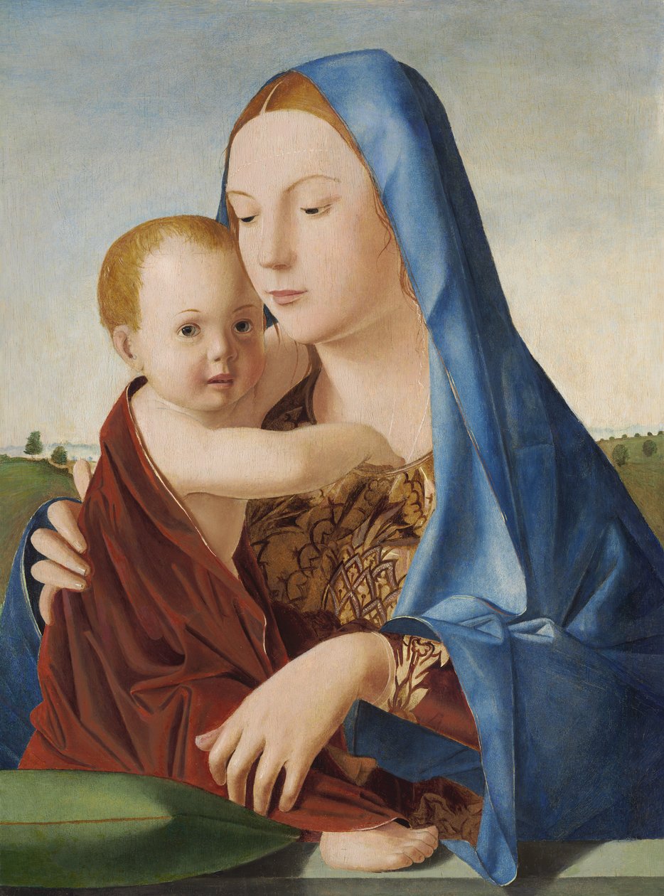 Madonna z Dzieciątkiem, ok.1475 (olej i tempera na panelu przeniesione z panelu) autorstwa Antonello da Messina