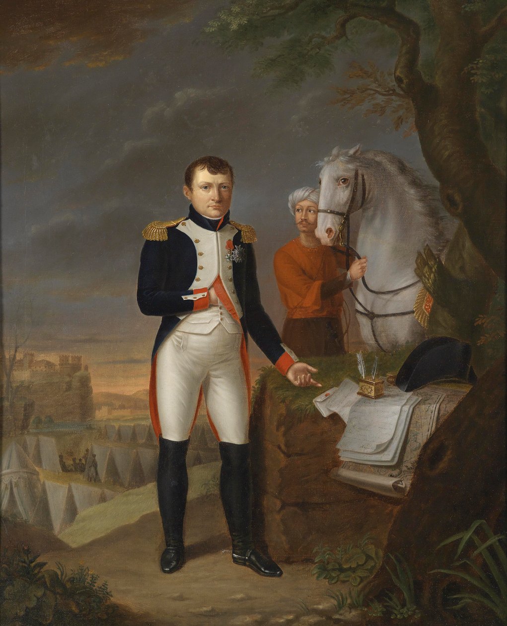 Napoleon w nocy po bitwie pod Ebelsbergiem, III-IV wiek. maj 1809 autorstwa Antoni Jan Blank