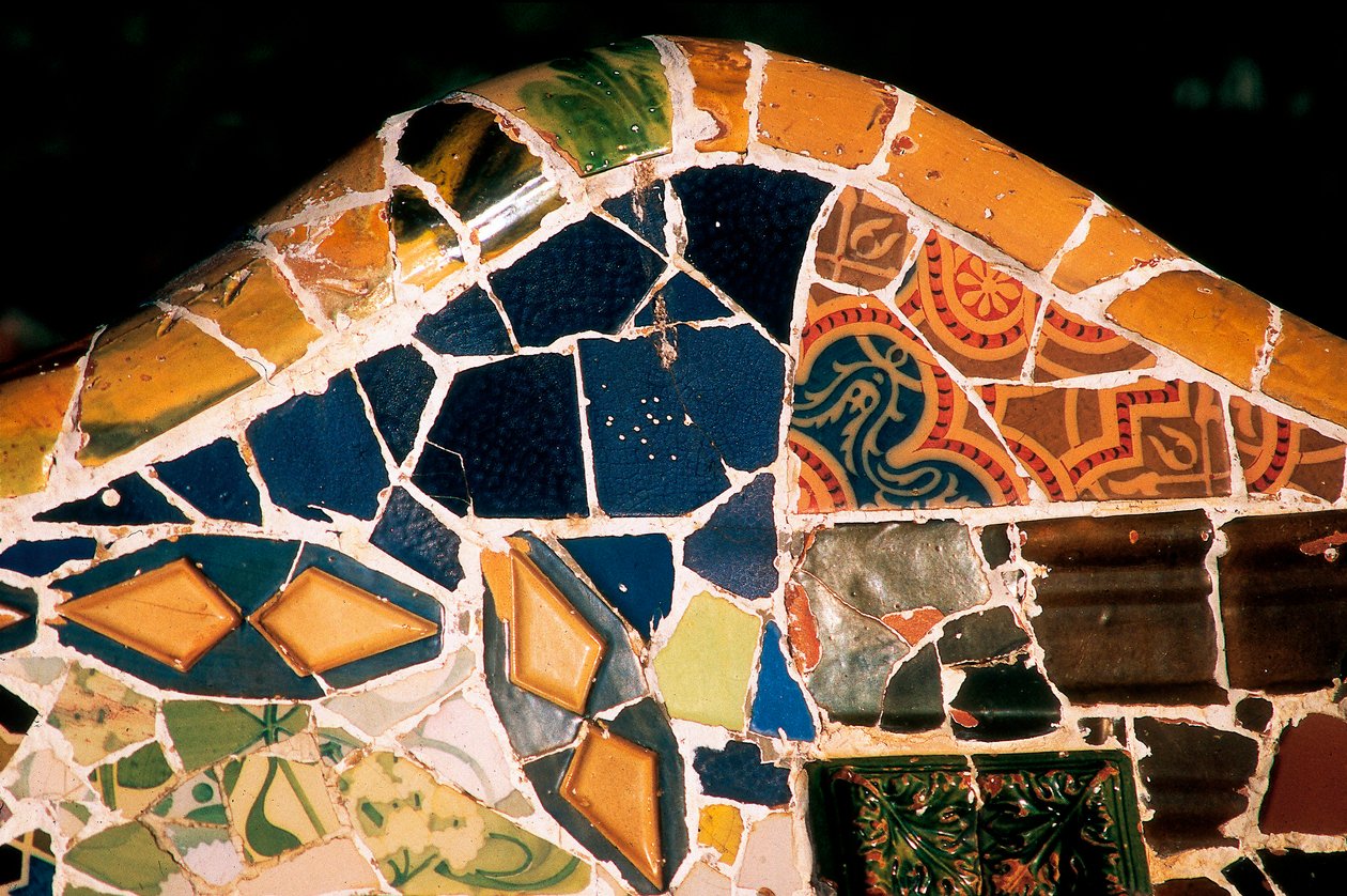 Parc Güell, Barcelona, ​​szczegóły autorstwa Antoni Gaudi
