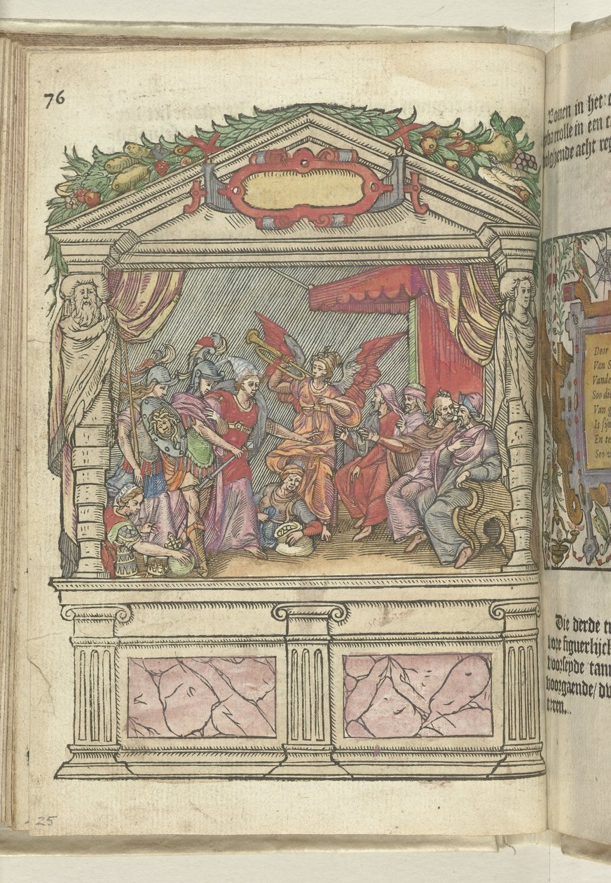 Scena z alegorycznym przedstawieniem na Grote Markt, 1578 autorstwa Antoni van Leest