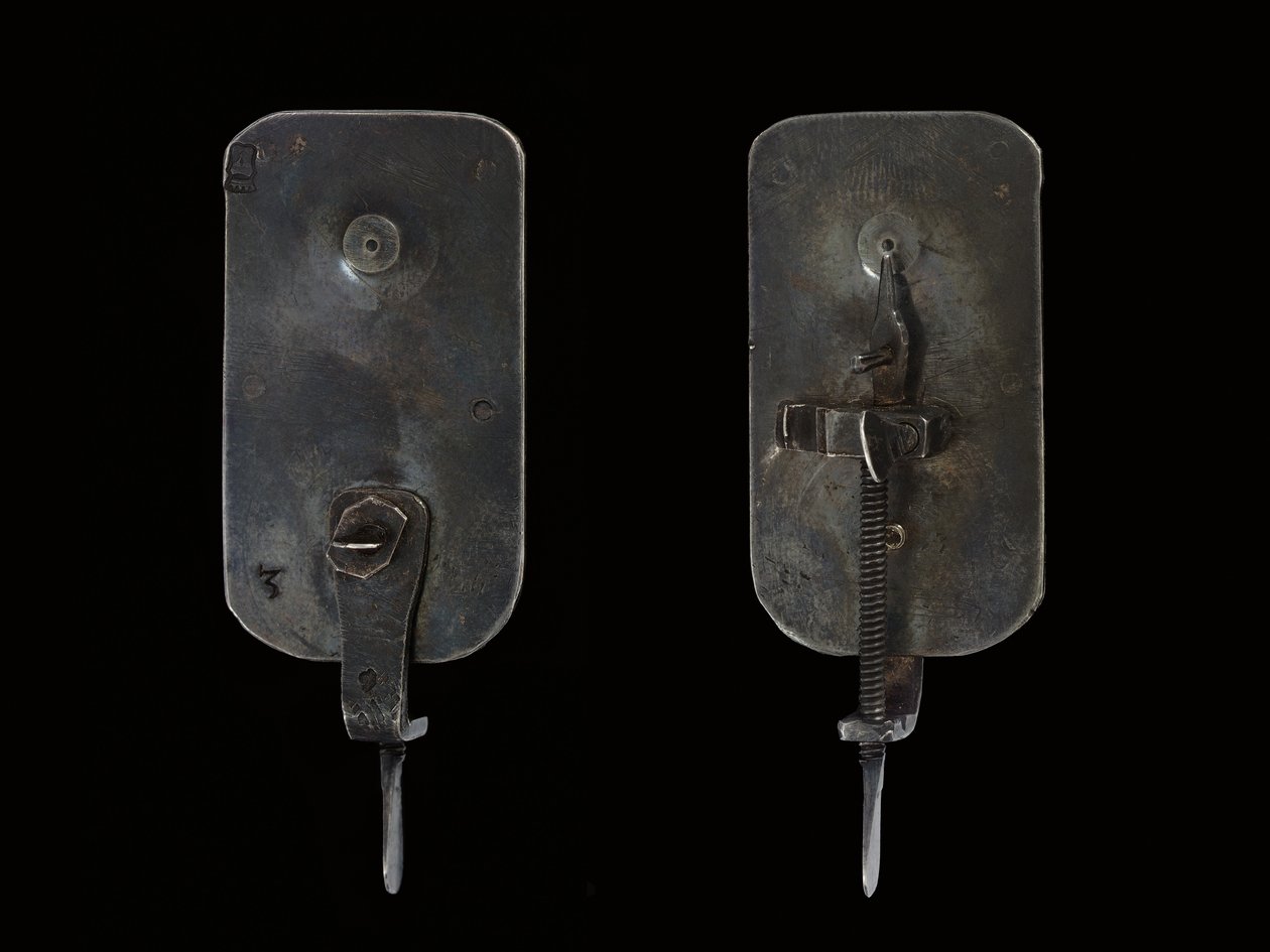 Mikroskop, ok.1690 (srebro i szkło) (patrz także 1121457-60) autorstwa Antoni van Leeuwenhoek