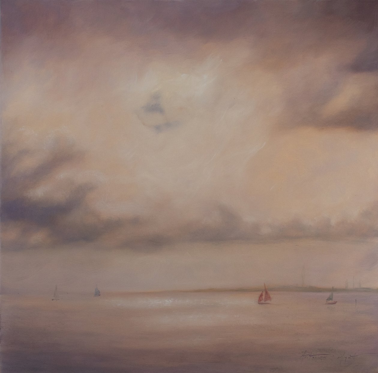 Rodzina łodzi, 2014 (olej na płótnie) autorstwa Antonia Myatt