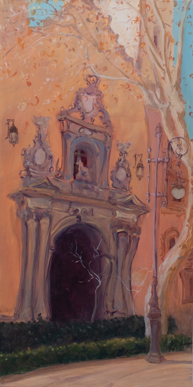 Drzwi do Granady, 2016 (olej na płótnie) autorstwa Antonia Myatt