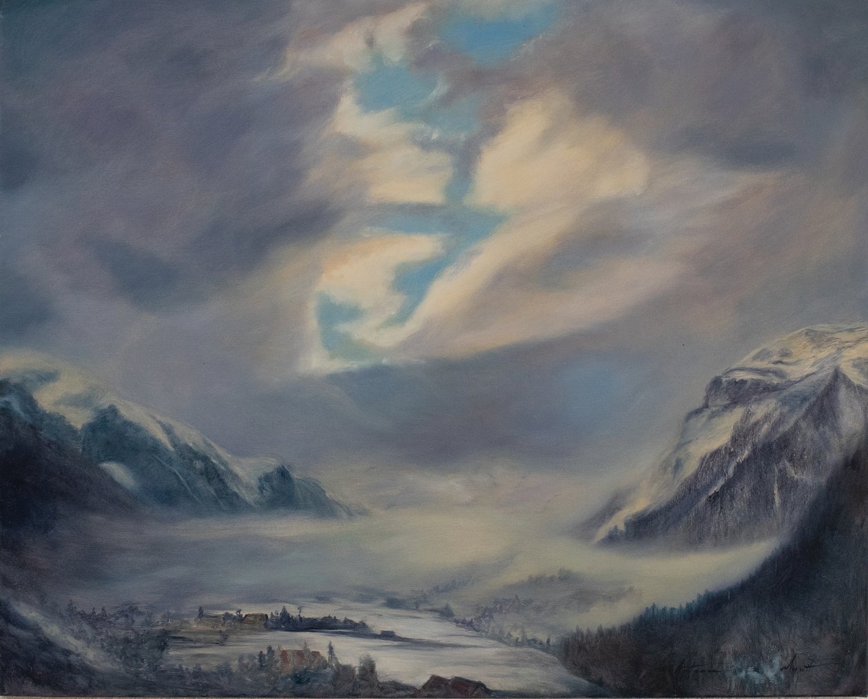 Góry Szwajcarii, 2011 (olej na płótnie) autorstwa Antonia Myatt