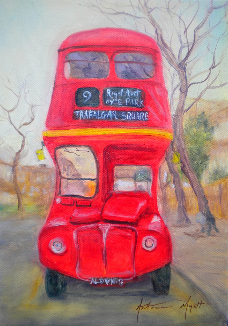 Czerwony autobus autorstwa Antonia Myatt