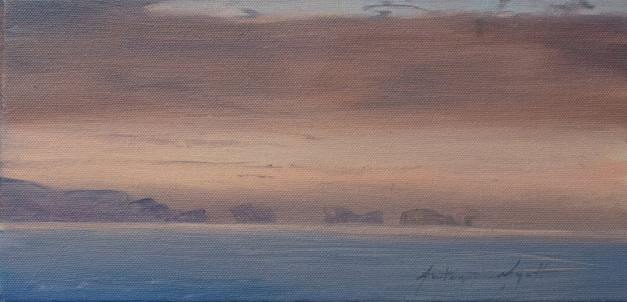 Siedem sióstr, Lymington, 2019 (olej na płótnie) autorstwa Antonia Myatt