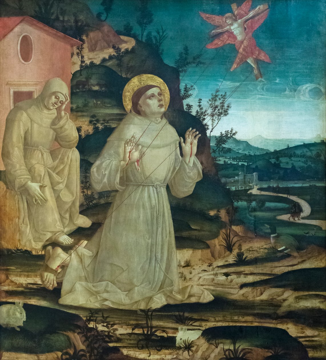 Święty Franciszek z Asyżu otrzymujący stygmaty (tempera na desce) autorstwa Antoniazzo (workshop of) Romano