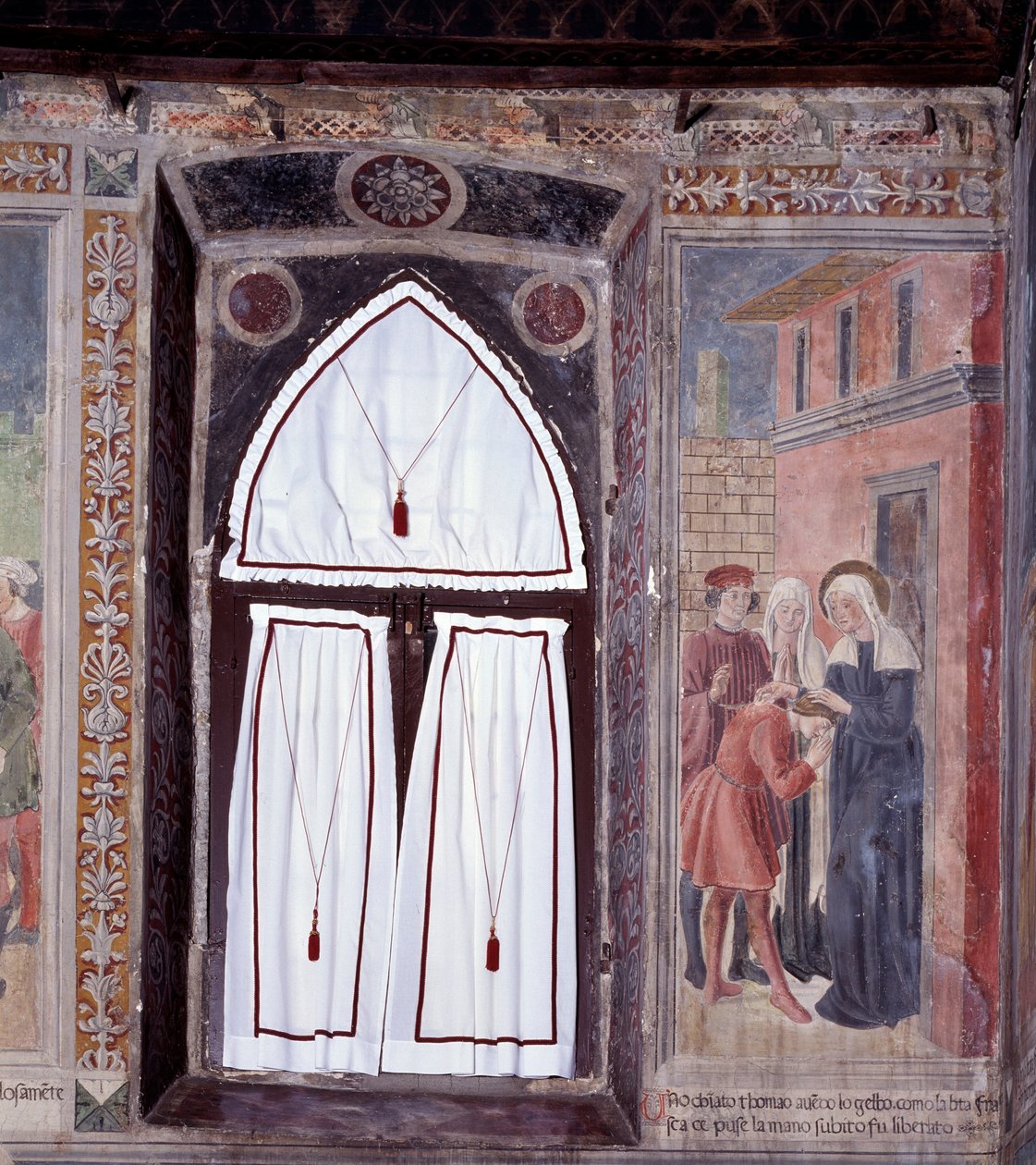 Życie św. Franceski Romany: garbus jest uzdrowiony przez świętego (Fresco autorstwa Antoniazzo Romano