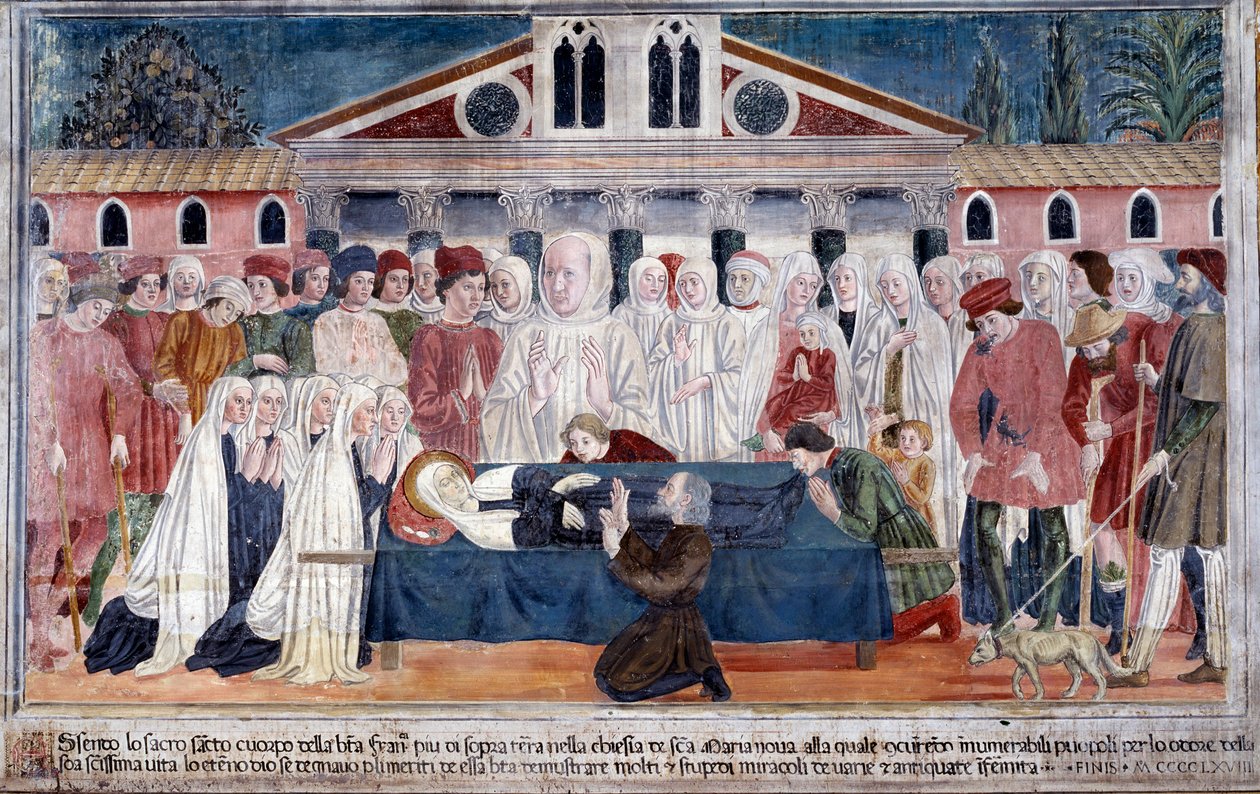 Życie św. Franceski Romany: Śmierć świętego (Fresco autorstwa Antoniazzo Romano