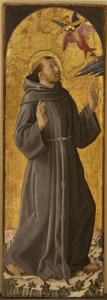 Saint Francois - Święty Franciszek z Asyżu par Romano, Antoniazzo (1430 / 35-1508). Olej na drewnie, format: 173x61,5, Muzeum Miejskie, Rieti autorstwa Antoniazzo Romano