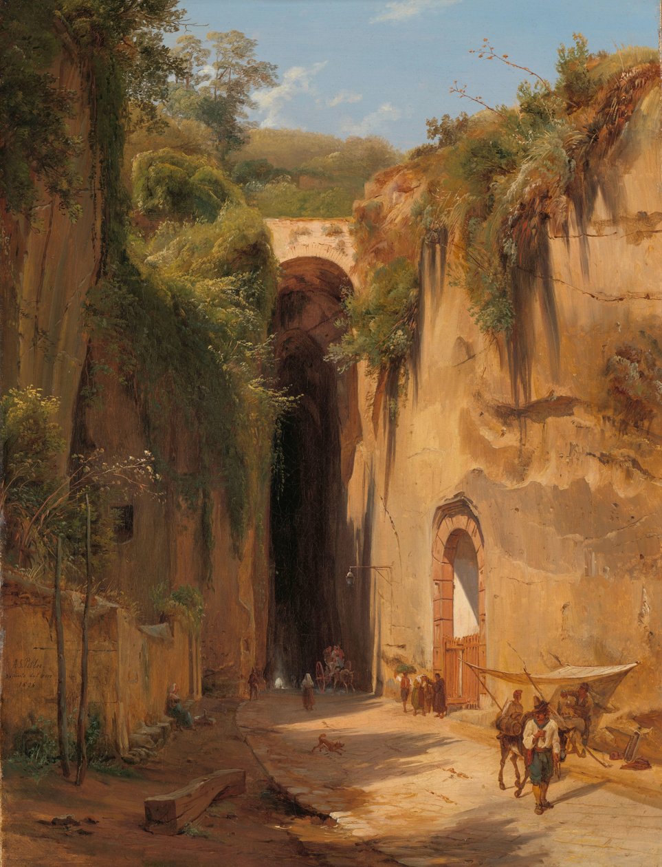 Grota Posillipo w Neapolu Jaskinia Posillipo w pobliżu Neapolu autorstwa Antonie Sminck Pitloo