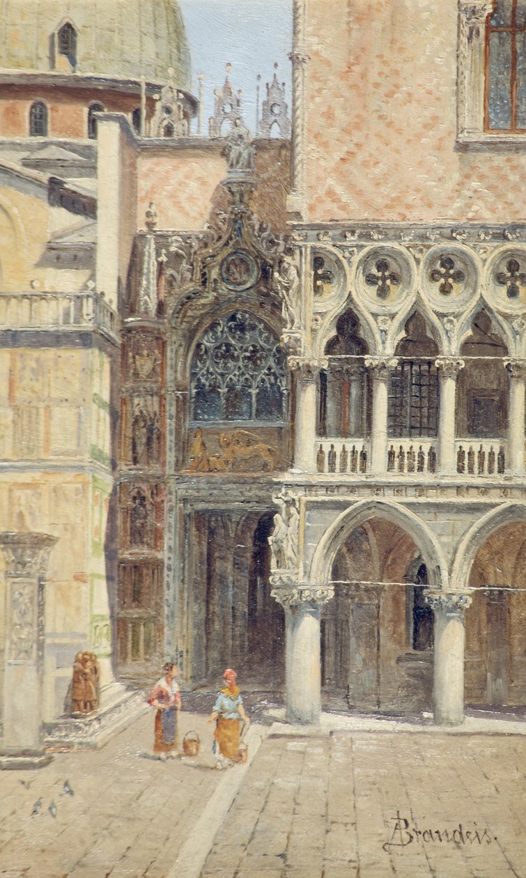 Drzwi Pałacu Książęcego, Wenecja, Włochy, ok. 1895-1920 autorstwa Antonietta Brandeis