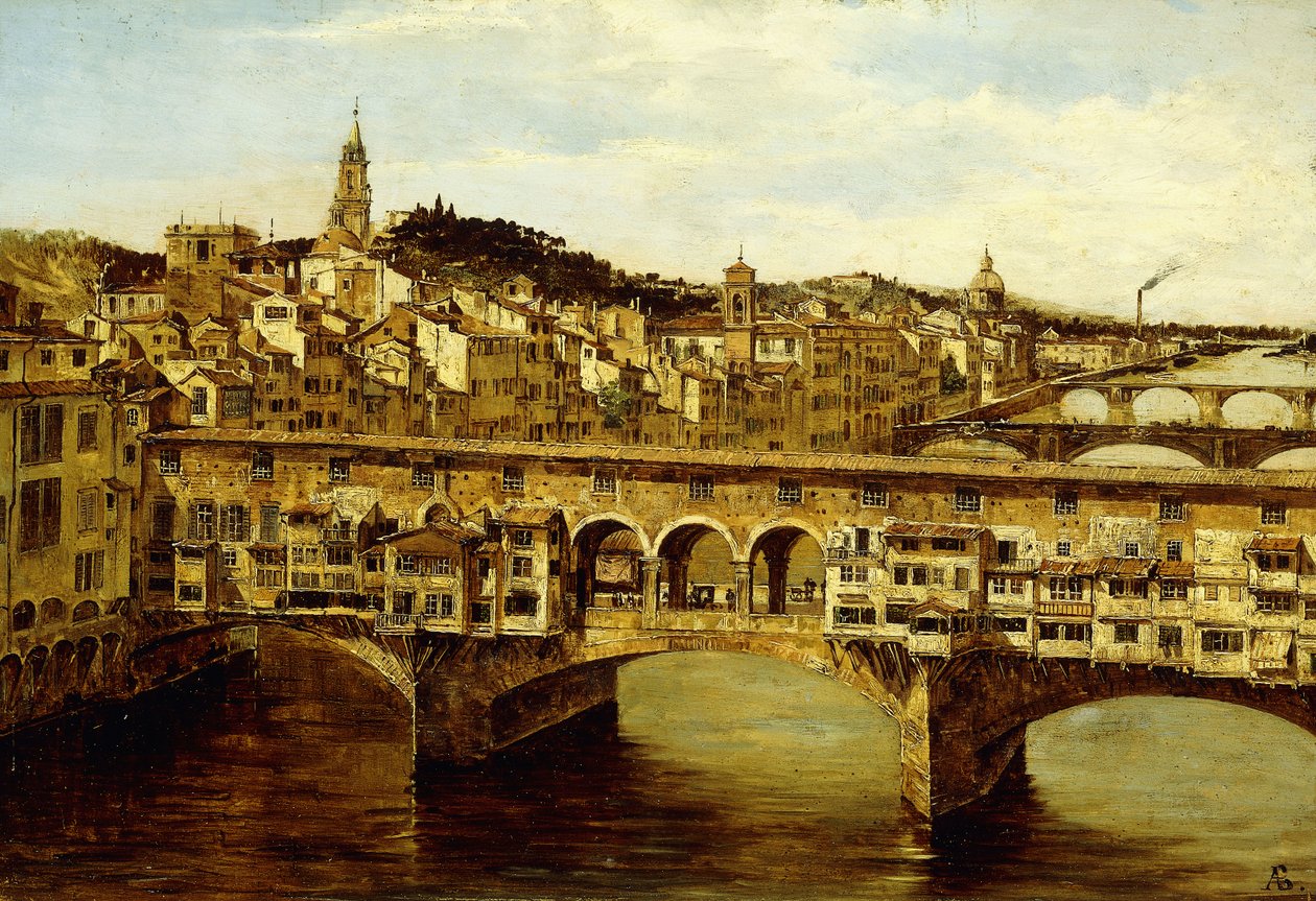 Widok na Ponte Vecchio, Florencja, autorstwa Antonietta Brandeis