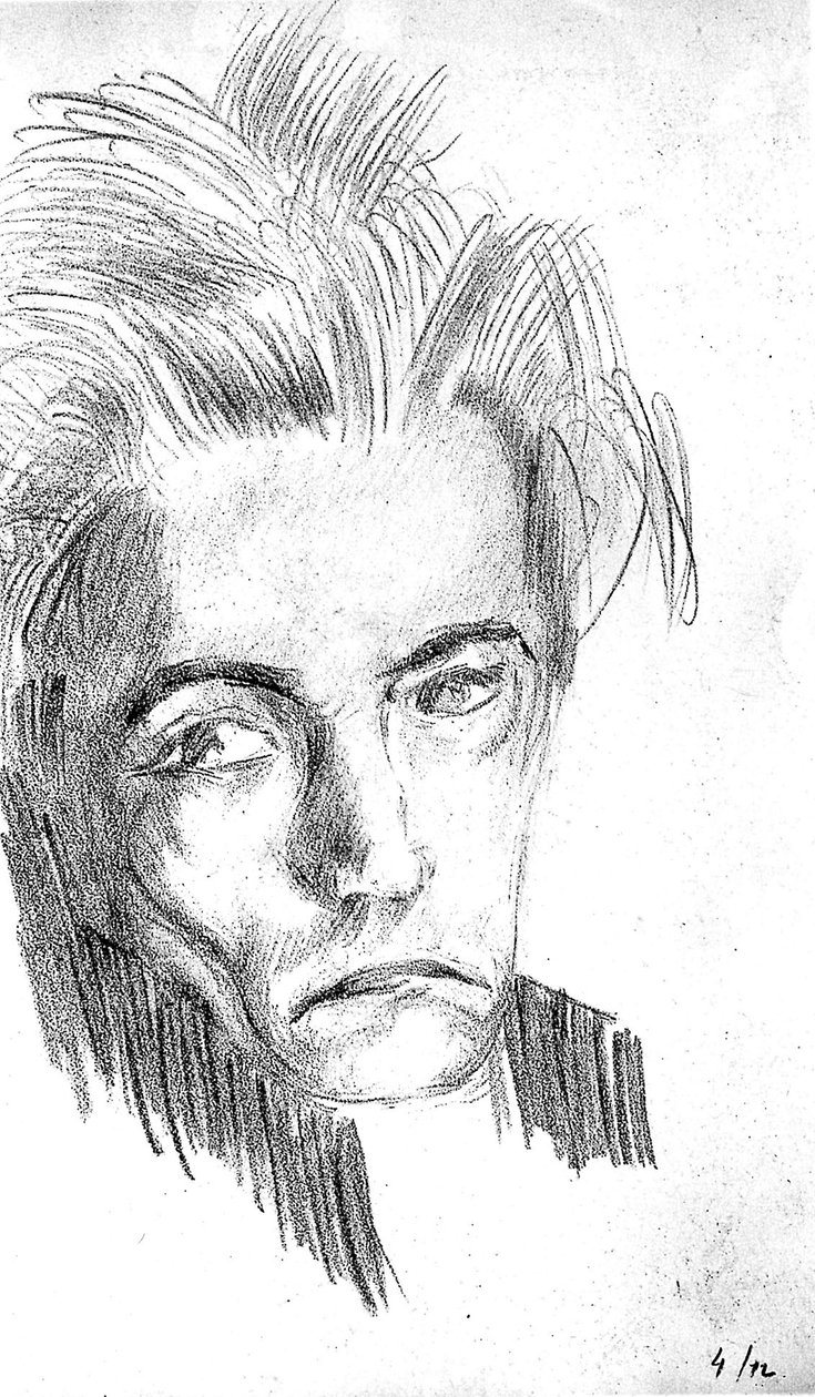 Autoportret (litografia) autorstwa Antonin Artaud