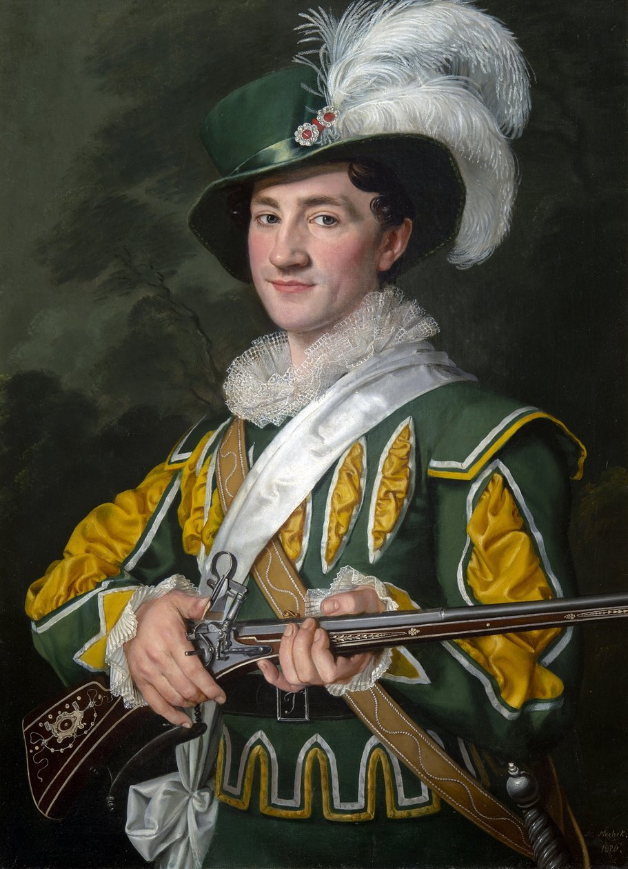 Alois Jelen (1801-1857) jako Max w operze Der Freischuetz Carla Marii von Weber (1786-1826) - Antonin Machek (1775-1844). olej na płótnie autorstwa Antonin Machek