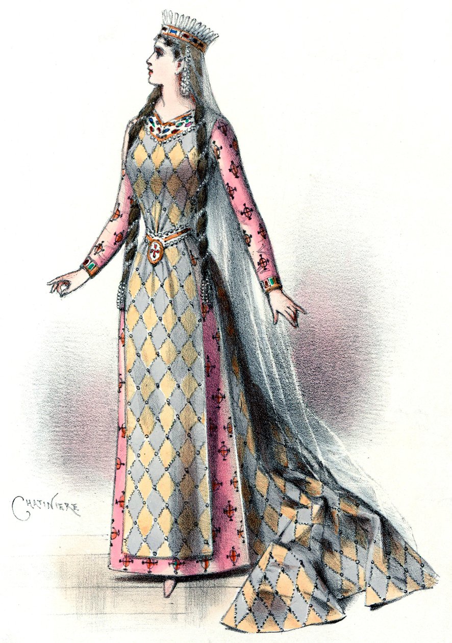 Massenet - Esclarmonde - Sibyl Sanderson, rola Esclarmonde, akt 1, scena 2 - Antonin-Marie Chatinière, 1889 autorstwa Antonin Marie Chatiniere