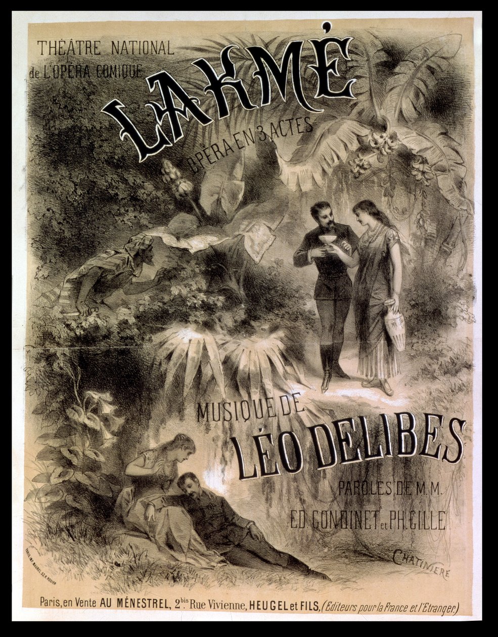 Plakat reklamujący „Lakme”, opera Leo Delibesa (1861-91) autorstwa Antonin Marie Chatiniere