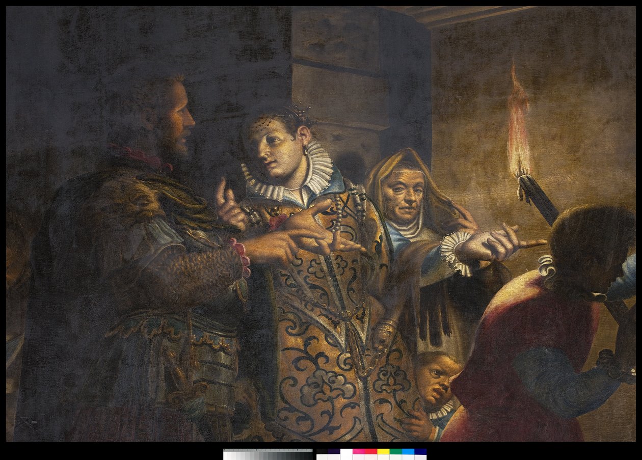 Cesarzowa Faustyna z wizytą u św. Katarzyny Aleksandryjskiej w więzieniu autorstwa Antonio Campi