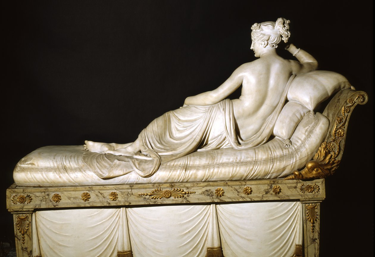Pauline Bonaparte jako Wenus Triumfująca, c.1805-08 (marmur) autorstwa Antonio Canova
